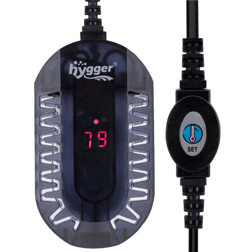 Hygger Mini Glass Aquarium Heater Adjustable LED Digital Temperature Display Small Tank Heater for Turtle Betta Fish Bowl with Protective Guard 50W