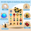 HONGDDY LED Busy Board, Wooden Sensory Toys for Toddler, Montessori Music Toy for Airplane, Travel Activity Educational Learning Toy, Busy Light Switch Autism Toys, Birthday Boys Girls Gifts