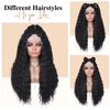 Quick Wig Curly Lace Front Wigs Long Loose Deep Wigs HD Lace Black Synthetic Curly Wig Middle Part Deep Wave Wig for Women Crimps Curls Wigs for Daily Party Use