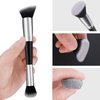Ouligay Double Ended Makeup Brushes Foundation Makeup Brush Angled Concealer Brush Flat Top kabuki Foundation Brush for Blending Liquid Highlight Contouring Sculpting Buffing Cream Cosmetics