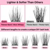 Miuffue Lash Clusters DIY Eyelash Extensions 72 Pcs Cluster Eyelash Extensions Individual Lashes Wispy False Eyelashes Super Thin Band Soft Mixed Tray Eyelash Clusters (Iconic, C-8-16mix)