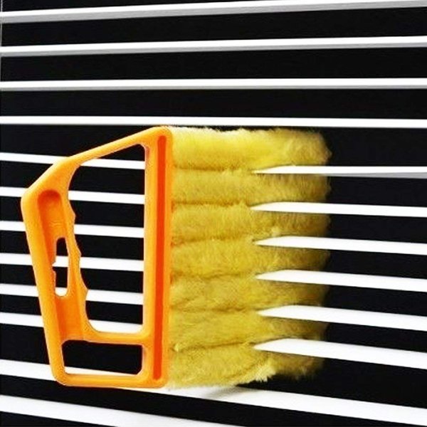 Window Venetian 7 Finger Dusting Cleaner Tool Mini Blind Duster Brush Dust Clean Venetian Blind Brush Window Air Conditioner Duster Dirt Cleaner Housework Tool, Washable