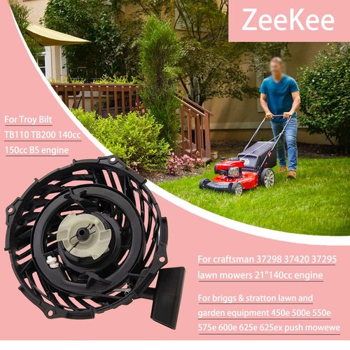 Zeekee Recoil Pull Starter 591139 for Troy Bilt Craftsman TB110 TB200 140CC 150CC Lawn Mower Compatible with Briggs & Stratton 593959 595355 Engines Pull Start Assembly