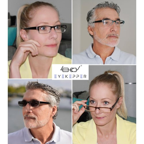 Eyekepper 4 Pack Classic Reading Glasses for Women and Men Include Reading Sunglasses Two-Tone Readers +2.00