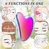 Nuanchu Stainless Steel Gua Sha Facial Tools Guasha for Face Metal Gua Sha Tighten Skin Massage Guasha Beauty Tool for Body Eyes Neck Massager with Travel Pouch Skin Care Gifts (Rainbow Color)