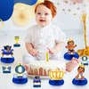 14 Pieces Royal Prince Themed Honeycomb Centerpiece Blue Little Prince Table Decoration African American Prince Birthday Baby Shower for Boy Kids' Party Supplies