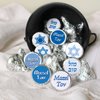 Blue Bar Mitzvah Mazel Tov Candy Favor Labels - 180 Stickers