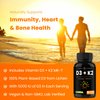 NutraChamps D3 with K2 MK7 Supplement for Heart & Bone Health | Vitamin D & K Complex | 5000 IU of Vitamin D 3 & 100 mcg of Vitamin K 2 MK-7 | 60 Vitamin K2 D3 Capsules