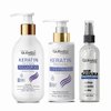 Keratin Shampoo and Conditioner Set with Hair Nourishing Serum - No Sulfate and Parabens, Enriched With Argan Oil | For Dry & Frizzy Hair | Moisturizing Treatment For Men and Women, 16.9 fl.oz