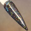 Salon Quality Holographic Glitter Black Nail Dip Powder 1OZ Sparkle Glitters Nail Dipping Powder with Opal Foils, Smooth Fine Powder Easy to use for starters