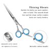 Professional Hair Cutting Scissors Thinning Teeth Shears with Carbon Comb Set Stainless Steel 6.5 inch Razor Edge Haircut Shears Kit for Home, Salon, Barber