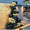 Black and Metallic Gold Balloons, 50PCS Black and Gold Balloons Party Decorations 12 Inch Black & Gold Confetti Party Balloons for Birthday,Graduation,New Years,Wedding Party Decorations