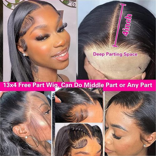 LONG YAO 32 inch Straight Lace Front Wigs Human Hair Wig Pre Plucked 13x4 Straight Human Hair Wigs For Black Women Human Hair Wig Straight Frontal Wigs Human Hair Lace Front Wigs