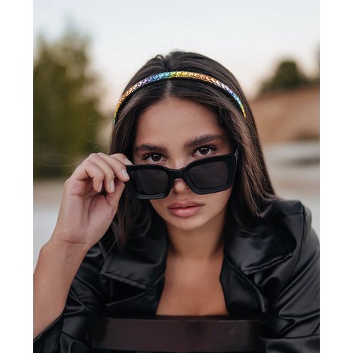 Wecoe Rhinestone Headband Women Colorful Rainbow Pride Headband Women Non Slip Fashion Bling Sparkly Diamond Headband Hair Band Birthday Holiday Hair Accessories For Women Girls Holiday Gifts