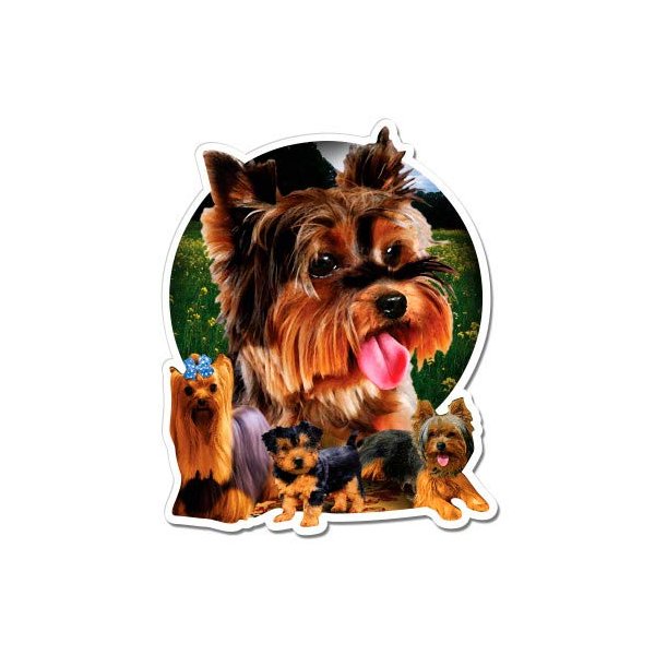 Yorkie - 8" Vinyl Sticker - for Car Laptop I-Pad - Waterproof Decal