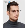 Firmoo Blue Light Blocking Glasses, Anti Eyestrain Computer Glasses, Round Tortoise Shell Metal Eyewear Frames for Women/Men(+0.00)
