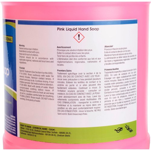 Global Industrial Liquid Hand Soap, Case of Four 1 Gallon Bottles, Pink