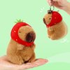 Ditucu 2 Pcs Capybara Plush Keychain Toys Kawaii Strawberry Turtle Capybara Stuffed Animals Dolls Pendant for Backpack Decoration Gift for Kids
