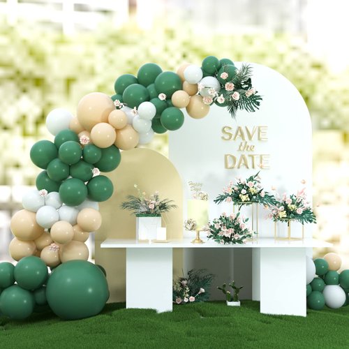 TUPARKA Sage Green Balloons 102 Pcs Green Balloons Garland Arch Kit 18 12 10 5 Inches Party Balloons for Baby Shower Birthday Wedding Bridal Shower Party Decor