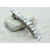 White Howlite Stone French Barrette Hair Clip 4" or 100 mm Length