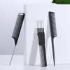 TsMADDTs Rat Tail Combs for Women and Men, 3Pcs Hair Combs Set for Braiding, Parting, Styling, Fine Tooth Comb, Black