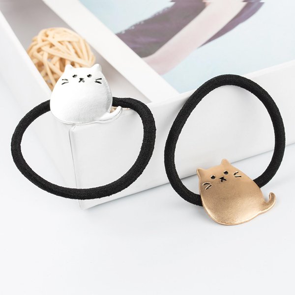 Hair Ties for Women Cute Hair Ties for Toddlers Girls, Elastic Hair Ties for Thick Thin Hair, Hair Ties No Damage Ponytail Holders Hair Band for Kids Cute Cat Hair Accessories for Children Teens,2Pcs