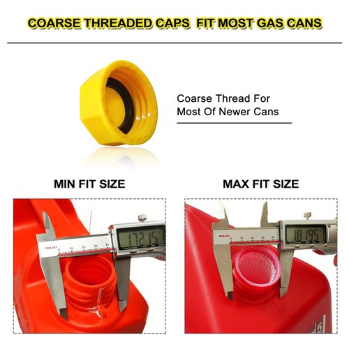 Gas Can Cap, Gas Can Cap Replacement (4 Pack), High Compatibility, Fits most 1/2/3/5 gallon gas can, thickened lid and seal design,More durable and better sealing.