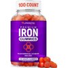 LifeCentricHealth Iron Gummies for Adults & Kids | Biotin Zinc Vitamin B Folic Acid Gummies | Vegan Gluten Free Blood Builder Anemia Supplements | Tasty Energy Boosting Iron Supplement for Women & Men