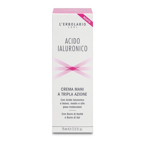 LErbolario Hyaluronic Acid Triple Action Hand Cream, 2.5 oz - Hand Lotion - With Shea Butter - Aromatic Scent - Moisturizing - Cruelty-Free