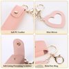 Lipstick Organizer Keychain, Leather Lipstick Case with Mirror for Women, Portable Lipstick Leather Holder Lip Gloss Bag (Pink)