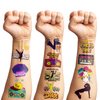8 Sheets (84PCS) Hip Hop Temporary Tattoos 80s 90s Themed Birthday Party Decorations Supplies Favors Decor Stickers For Men Women Kids Gifts Classroom School Prizes Rewards