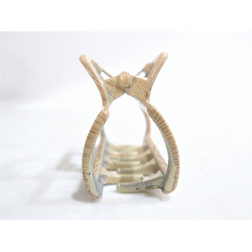 Faux bamboo wood medium/small metal hair claw clip barrette