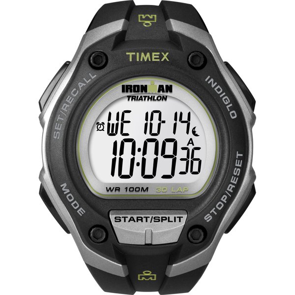 Timex Men's T5K412 Ironman Classic 30 Oversized Black/Silver-Tone Resin Strap Watch
