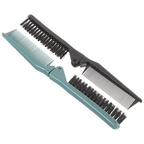 Healeved 2pcs Double Teeth Folding Comb Hair Brushes for Women Teasing Combs for Women Men's Hair Brush Collapsible Pocket Brush Salon Hair Comb Hair Braiding Brush Portable Folding Comb