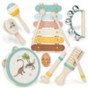 Baby Musical Instruments for Toddlers, Montessori Wooden Toys for 2 Year Old, 18 Months Xylophone Maracas Percussion Toy Set with Storage Bag, Christmas Birthday Gifts for Boys Girls Age 2-4