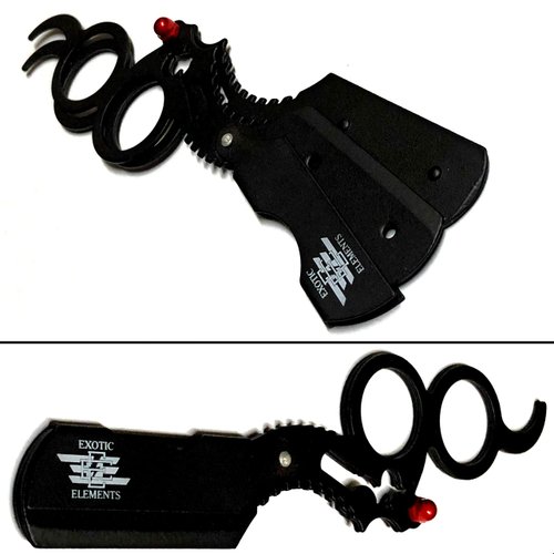 Stylish Two Finger Insert Straight Edge Shaving Razor - Light and Easy to Use All Purpose Shaver in Black - Included With Free Blades