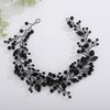 Kercisbeauty Wedding Brdial Black Rhinestones Beads Headpiece for Women Girls Halloween Party Jewelry