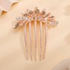 Missgrace Boho Prom Party Flower Floral Hair Combs Blue Pink Purple Bridal Wedding Shiny Hair Comb Crystal Rhinestones Women Hair Side Combs Hair Accessories for Women (Champagne)