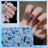 editTime Mixed Style Fashion 3D Nail Art Charms Kit Resin Camellia Rose Flower Butterfly Bow Moon Heart Bear Snake Hollow Pearl with Rhinestones and Soft Slice (Black)