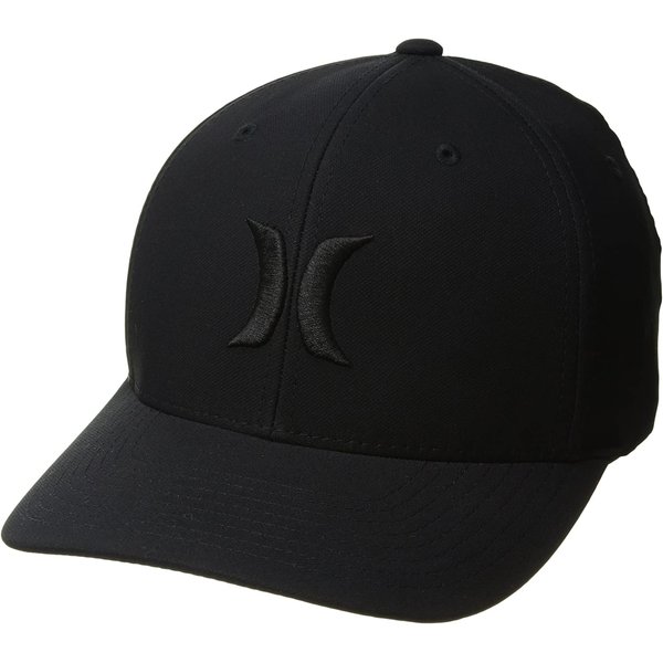 Hurley Men's Dri-Fit One & Only Flexfit Baseball Cap, Black/Black, L-XL