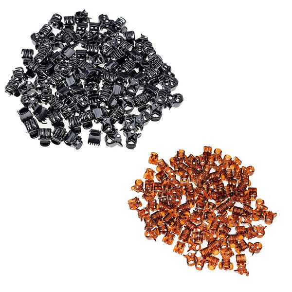 100pc/pack 1cm Hair Claws Clip for Women Girls Black & Brown & clear Plastic Mini Hairpin Hair Clip Clamp Hair Accessories Gifts (brown+black each 50pcs)