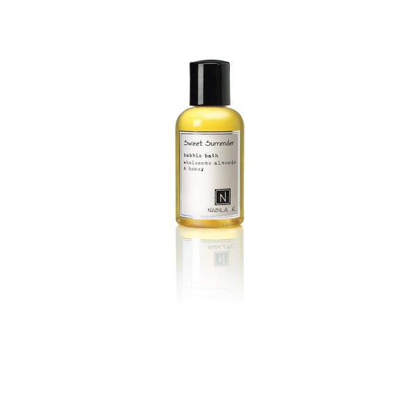 Sweet Surrender Travel Size Bubble Bath with Almond & Honey Scent by Nabila K - Essential Oils, Natural Ingredients for Sensitive Skin, Gentle, Moisturizing - Luxury for Women & Men, 2 oz