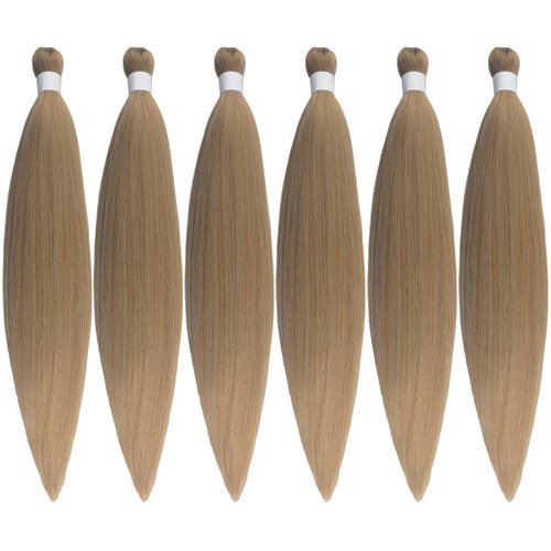 Brown Blonde Braiding Hair Pre stretched Kanekalon Braiding Hair Extensions Feed in Braids 26 inch