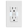 Leviton GFCI Outlet with Guidelight, 15 Amp, Self Test, Tamper-Resistant with LED Indicator Light, Replaces Plugged in Night Light, GFNL1-W, White