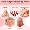 100pcs 180 Grit Small Sanding Bands for Nail Drill with 2pcs 3/32’’ Upgrade Mandrels Bits, Mini Sanding Bands for Nail Drill for Manicure Nail Salon and Nail Enthusiasts Use, Pink