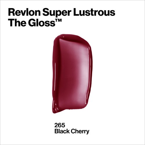 Revlon Lip Gloss, Super Lustrous The Gloss, Non-Sticky, High Shine Finish, 265 Black Cherry, 0.13 Oz
