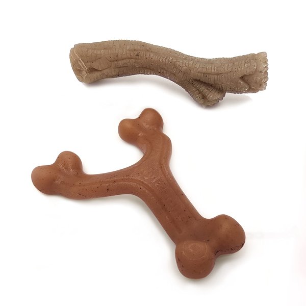 Nylabone Gourmet Style Strong Dog Chew Toy Bundle Bacon & Peanut Butter Small/Regular (2 Count)