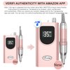 Kredioo Nail Drill, 35000RPM Nail Drills for Acrylic Nails Professional Electric File Rechargeable Portable Efile Machine 6 Bits Kit with Sanding Bands for Manicure Pedicure Remove Gel Polish
