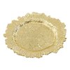 24 Pcs Plastic Charger Plates, 12.99 Inch Gold Dinner Plates Coral Reef Shaped rim Acrylic Charger Plate Wedding Elegan Reusable for Wedding Party Dinner Table Events Decoration Food Serving - Gold