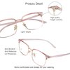 VisionGlobal Bifocal Reading Glasses for Women/DownMen, Computer Reading Glasses, Classic Retro Square Eyewear Reduce Fatigue (Pink, Up+0.50/Down+2.75 Magnification)